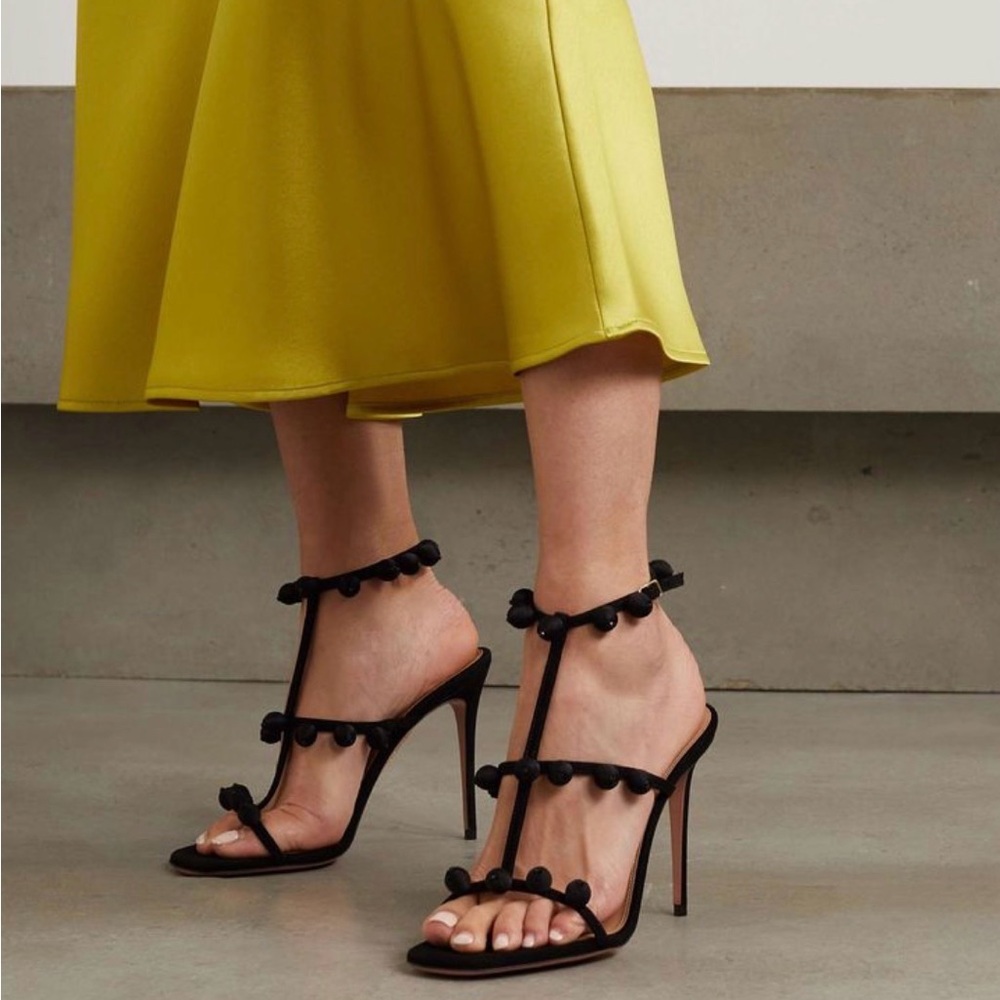 Aquazzura Cha Cha Cha Suede Stiletto Sandals
